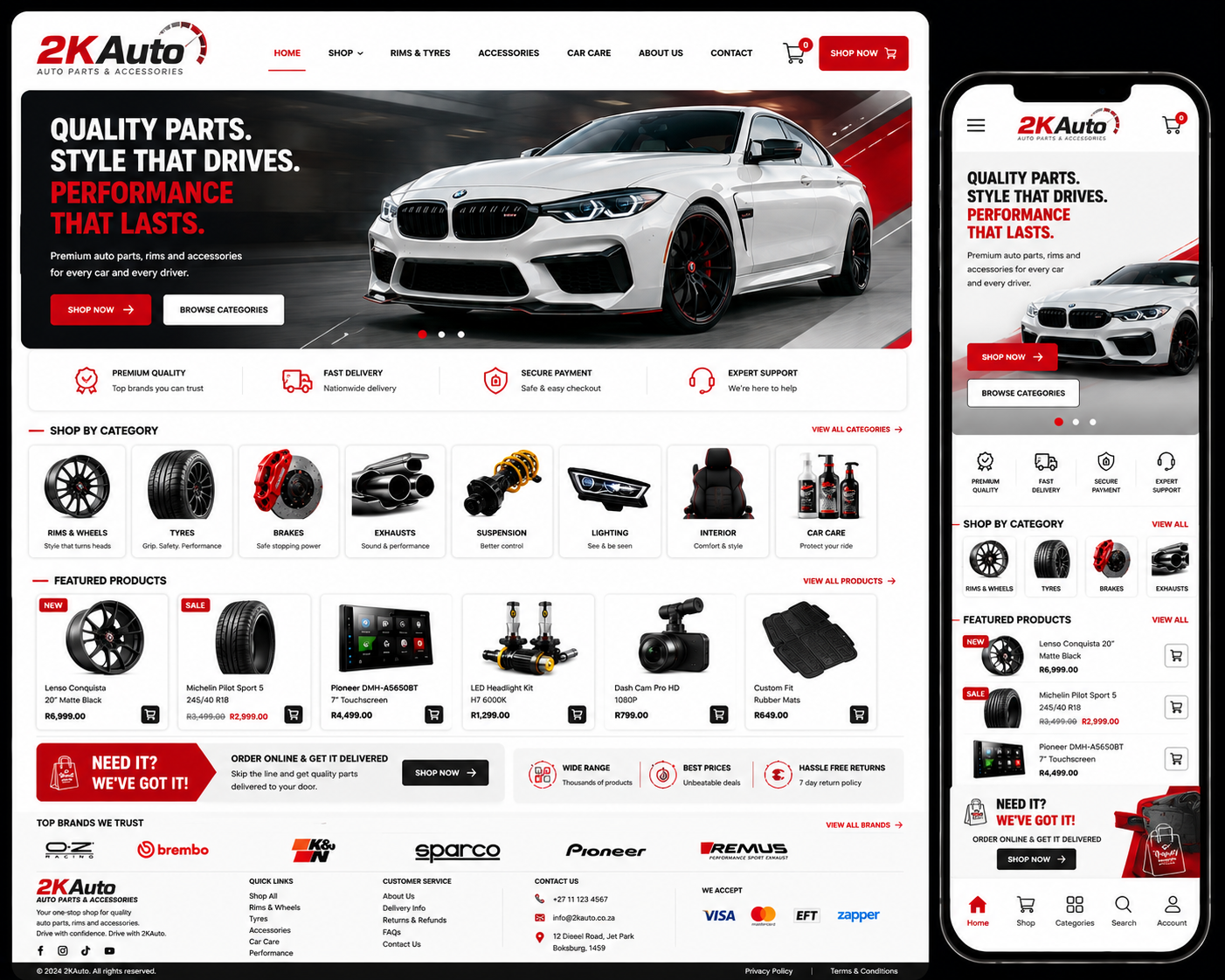 2KAuto Parts website preview