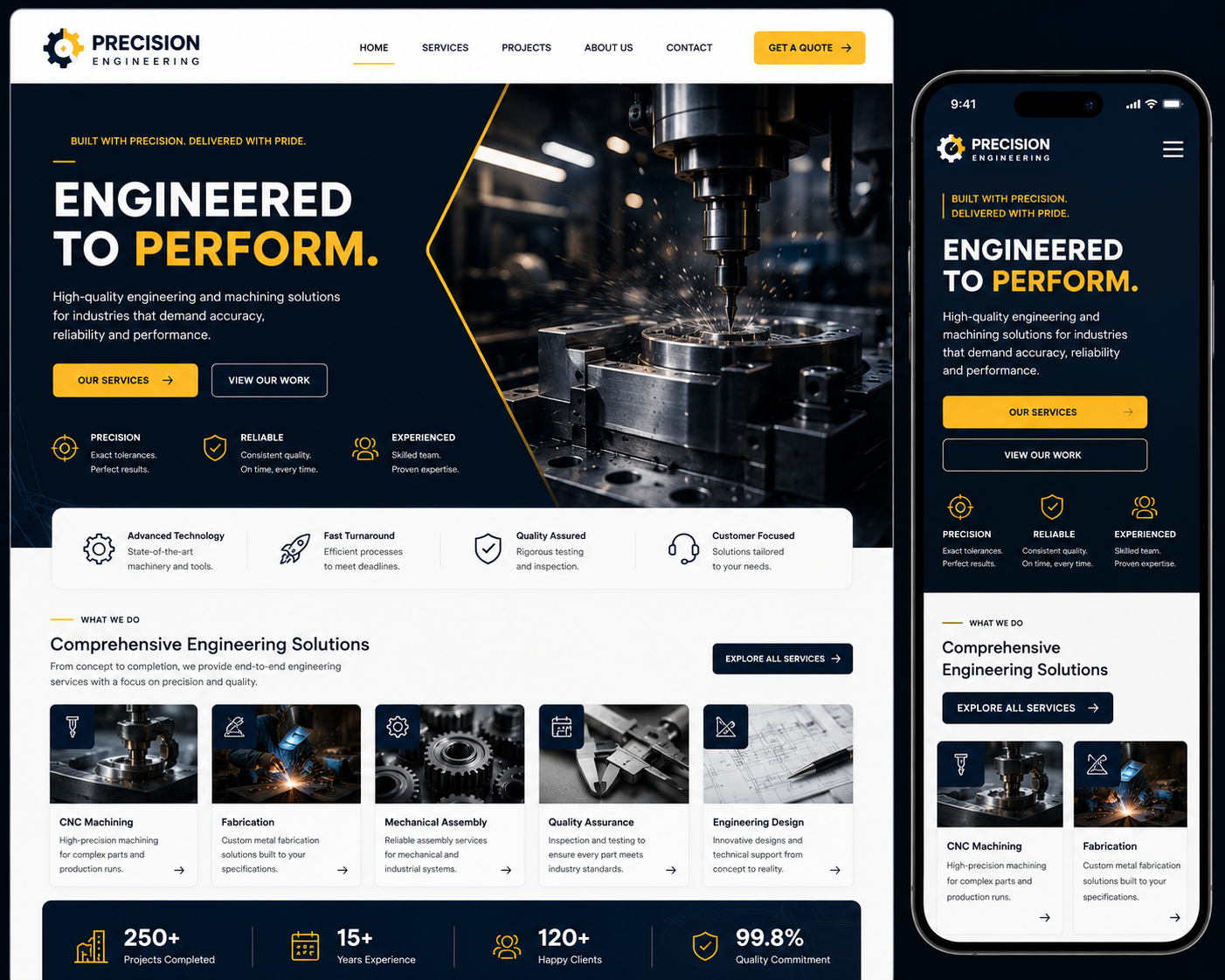 Precision Engineering website preview
